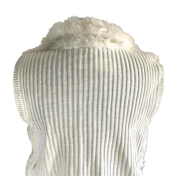 Arizona Jeans Co. Cream Faux Fur/Rib Knit Vest Size XL NWT - Picture 5 of 9